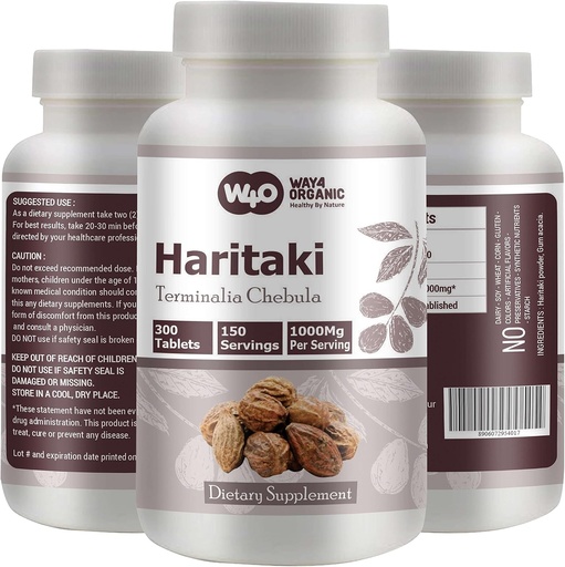 [BRSROYLQA5YGE3TU] Haritaki Capsules (Tablets) – Terminalia Chebula, 300 Pills, 150 Servings, 1000 mg (Pack of 1)