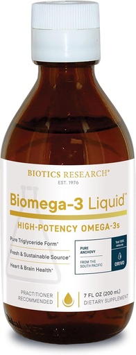 [BRSWGFI7AEBG2YD2] Biotics Research Biomega 3 Liquid™ Highly Concentrated Omega 3 Fish Oil Liquid, Sustainably Sourced, Traceable, Pure 2490 mg of EPA DHA Omega 3 Fatty Acids per TSP 1040 mg DHA 7 Fl Ounces 200ml 40 SVG