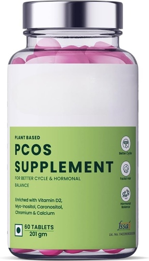 [BRSROAINB4IAYCQZ] Plant Based PCOS Multivitamin with Myo-Inositol, Alpha Lipoic Acid, Regularize Menstrual Cycle, Balance Hormonal Levels " Reduces Acne for Women, 60 Veg Tablets (Pack of 1)