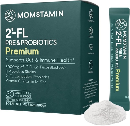 [BRSW2YD3OIOR4HLA] MOMSTAMIN HMO(Human Milk Oligosaccharides) Super Prebióticos y Probióticos para Mujeres, Hombres : Immune Digestive Supplement ANTE HMO Probióticos TEN HMO Suplemento ANTE Prebióticos Polvo ANTE IBS Relief - 30 Packets