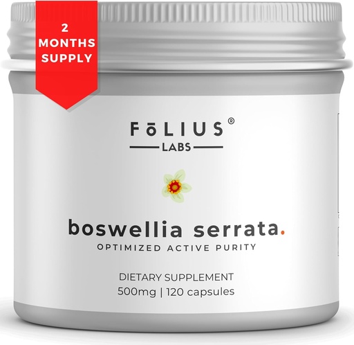 [BRSROZIFOV4BQYDX] Supplément extrait de Boswellia Serrata 500mg - Soutien articulaire sain, soutien musculaire - 65% Acides boswelliques - Extrait de l'Oliban indien/Frankincense, 120caps