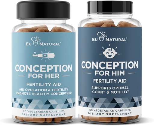 [BRSROZLRBYDQOC3K] Konception Fertilitet for hendes & ham Bundle - Fertilitet Kosttilskud Combo for kvinder & mænd - Prenatale Vitaminer - Fremme Hormone Balance, Cycle Consistency, Aid Ovolution - 120 Greve