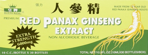 [BRSWIYIGC56G2C3E] Royal King Red Panax Ginseng Extract 6000mg, 0.33 Fl Oz (Pack of 30)