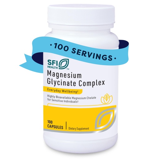[BRSWIYYZDIJRMC3A] Klaire Labs SFI Health Magnesium Glycinate Complex - Chelated Magnesium Blend for Optimal Absorption - Supports Healthy Bones, Muscles & Energy Levels - Gentle on Digestion (100 Capsules)