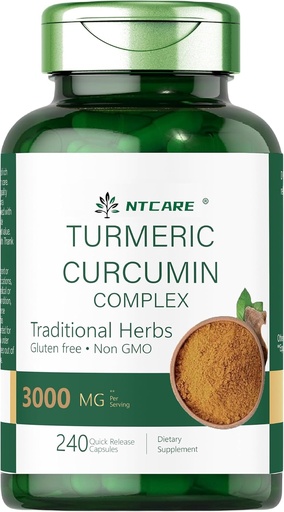 [BRSROC33CV4BYFA7] Turmeric Curcumin with Black Pepper 3000mg |Joint Support | 240 Capsules | Turmeric Complex Supplement | Non-GMO, Gluten Free