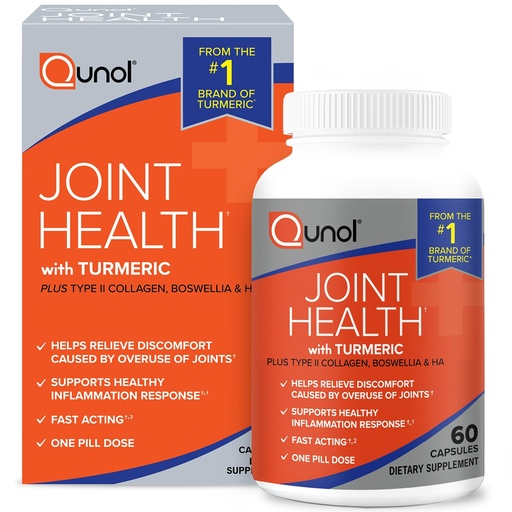 [BRSROCALOINR4YLB] Qunol 5-in-1 Joint Support Supplement, Fast Acting, One Pill Dose, Support Healthy Inflammation Response & Discomfort Caused by Overuse of Joints, Alternative to Glucosamine Chondroitin MSM, 60 Count