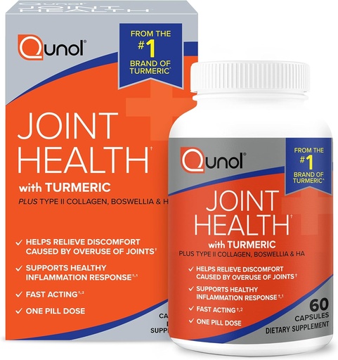 [BRSROCALOINR4YLB] Qunol 5-in-1 Joint Support Supplement, Fast Acting, One Pill Dose, Support Healthy Inflammation Response & Discomfort Caused by Overuse of Joints, Alternative to Glucosamine Chondroitin MSM, 60 Count