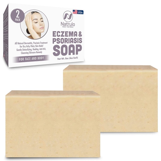 [BRSWGBIBDEOQYALA] Eczema Soap Bar for Face and Body – All Natural Dermatitis, Psoriasis Solution for Dry Itchy Flaky Skin Relief – Gentle Detoxifying, Anti-Itch, Cleansing Skincare Remedy – Eczema Soap Bar Made in USA
