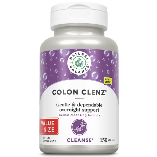 [BRSWYYDQBMDREELP] Natural Balance Colon Clenz | Herbal Colon Cleanse & Detox Supplement | Gentle & Dependable Overnight Formula | 150 Capsules