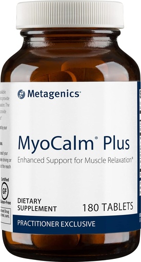 [BRSWIYQDBZYACCT2] Метагени MyoCalm Plus - підтримка м'язової релаксації та стресу з пристрастю, Валерієм, Лимонним бальзамом, магнію та калію - Підтримує якість сну - Non-GMO, клейковини-Free, вегетаріанський - 180 таблеток