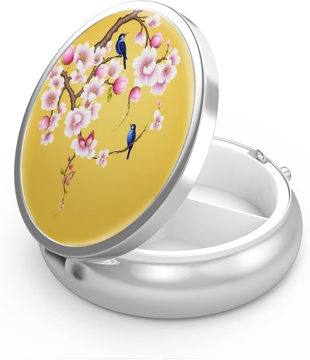 [BRSW2ZA3DIOROAL6] Pill Box 3 Community Small Pill Case, Nešiojamasis kišenėje arba Purse Pill Organizatorius Pill Container laikiklis laikyti vitaminai, Medication, Žuvies aliejus ir papildai (Peach Blossom)