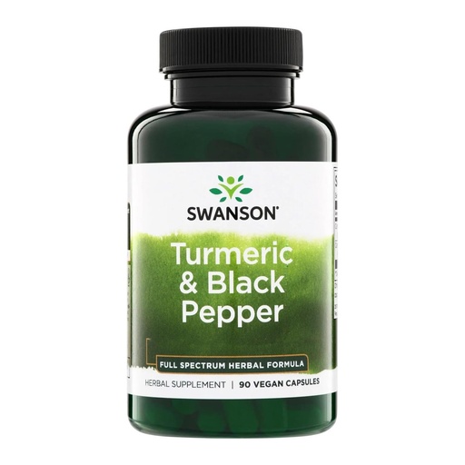 [BRSRMEIFOICAADIY] Swanson Premium Turmeric & Black Pepper Antioxidant Supplement for Active Adults Seeking Joint, Digestion, and Circulation Support - Non-GMO, Organic (90 Vegan Capsules, 2 Pack)
