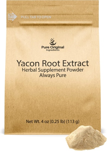 [BRSW2AI7DMOWAAL2] PURE ORIGINAL INGREDIENTS Yacon Root Extract (4 oz) Always Pure, No Fillers or Additives, Herbal Supplement Powder