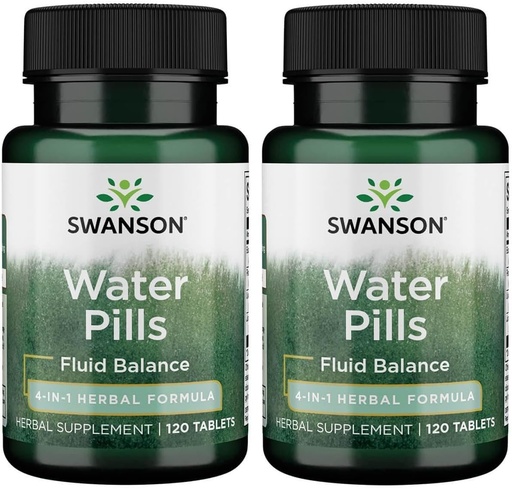 [BRSWGAAKDEIBUETX] Swanson Water Pills 120 Tabs (2 paketea)