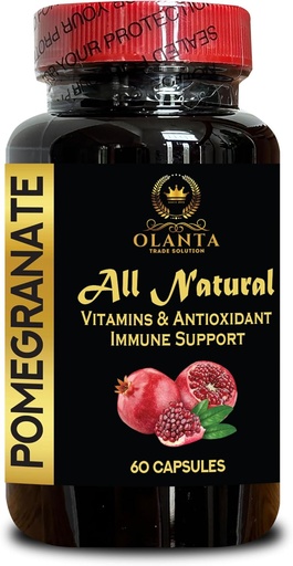 [BRSRAAICAEBAO3T6] Pomegranate Extract - High-Potency Pomegranate, Highly Concentrated Pomegranate Extract, Dietary Supplement for Antioxidant, Superfruit Capsules - 1 Bottle 60 Capsules