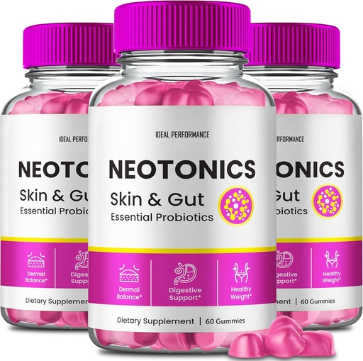 [BRSRABAECEBGK234] Neotonics Skin och Gut Gummies, Neotonics Skin & Gut Health, Neotonics Gummies Glow Up Skin Supplement Neotonics Clear Skin Supplement - Skin Gummies för Smooth Skin Probiotic Gummies Reviews (3 Pack)