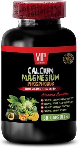 [BRSRMYYDCJ7QEALG] Calcium Magnesium Supplement - Calcium Magnesium Phosphorus with Vitamin D-3 & Boron - Healthy Bones Magnesium, Calcium for Women, Magnesium for Men, BoneStrength Supplements, 1 Bottle 60 Capsules