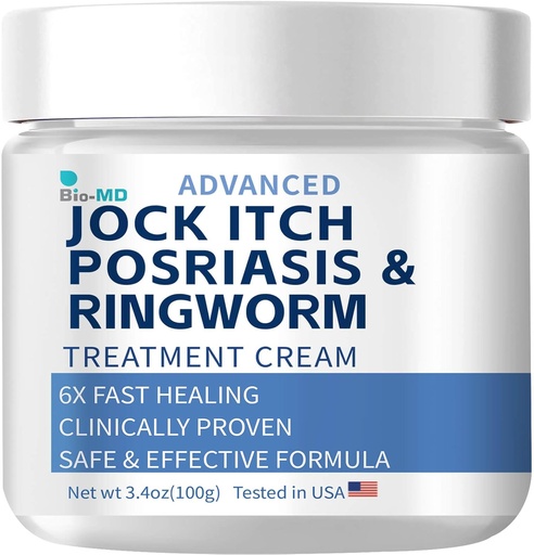 [BRSROZYDOABW2FIV] Bio-MD Jock Itch Cream, Jock Itch Cream Extra Strength for Men & Women, Psoriasis Cream, Ringworm Treatment for Humans, Itch Cream - Powerful & Fast Relief