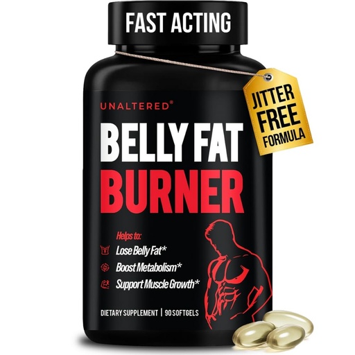 [BRSWGZAODNYRGFDJ] UNALTERED Belly Fat Burner for Men - Natural Weight Loss Pills to Support Reduced Body Fat, Preservation of Lean Muscle Mass, and a Healthy Metabolism - CLA Dietary Supplement - 90 Softgel Capsules