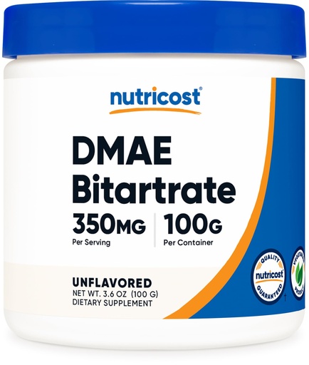 [BRSWKEY2AFYBYGTO] Nutricost Pure DMAE-Bitartrate Powder 100 Grams
