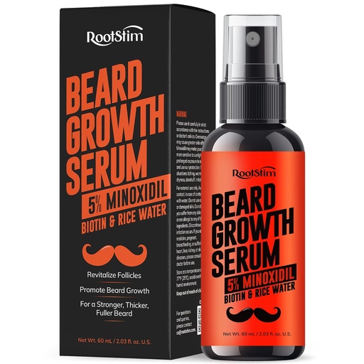 [BRSRAGDYCICQEDT4] Beard Growth Serum for Men: Hair Regrowth Spray with Biotin & Rice Water - Extra Strength Beard Oil