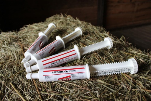 [BRSWYYLYC4BQ2FLA] Respirar O'2 4 -Pack (8 dosis) Pre-Race Paste to Support Lung/Airway Function in Horses