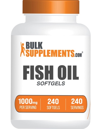 [BRSRMED4CMHGOHTU] BulkSupplements.com Fish Oil 1000mg Softgels - Fish Oil Supplements, Omega 3 Supplements - Gluten Free, 1 Softgel per Serving, 240 Count (Pack of 1)
