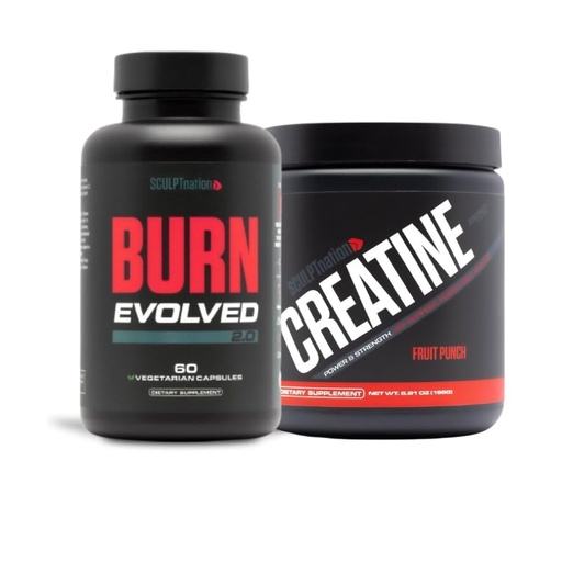 [BRSROAY3C56GKF3V] Sculpt Nation by V Shred Burn Evolved 2.0 and Premium Creatine Fruit Punch Powder Bundle