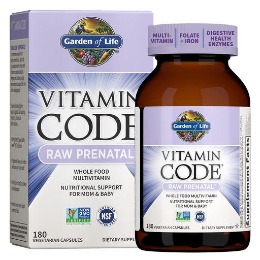 [BRSWIZYDAIOWODLY] Garden Of Life, Raw Vitamin Code Prenatal, 180 Vegetarian Capsules