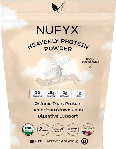 [BRSROHDQPMCQG3L3] NUFYX Himmlisches Proteinpulver (Simply Plain, 20 Scoops)