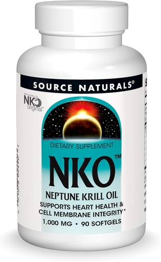 [BRSWIG3ZOYGQAYA3] Source Naturals NKO Neptune Krill Oil, Supports Heart Health and Cell Membrane Integrity*, 1000 mg - 90 Softgels