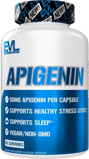 [BRSRM2YBCV5B6HT2] Evlution Puro Apigenin Suplemento de Chamomile Extract - Apigenin relajante 50mg Bioflavonoide Stress and Mood Support Nutrition High Bioavailable Vegan Non-GMO Herbal Sleep Suplemento