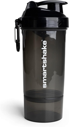 [BRSWGFQCCF5RMFL2] Smartshake O2GO ONE Plastic Protein Shaker Bottle 800 мл | 27 унций - Leakproof Screw-on Lid - BPA Free - Unisex - Black