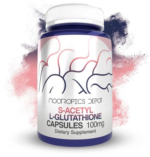 [BRSRMED5CV6RQ23V] S-Acetyl L-Glutathione Capsules | 100mg | 180 Count | High Bioavailabliity Glutathione | Nootropics Depot
