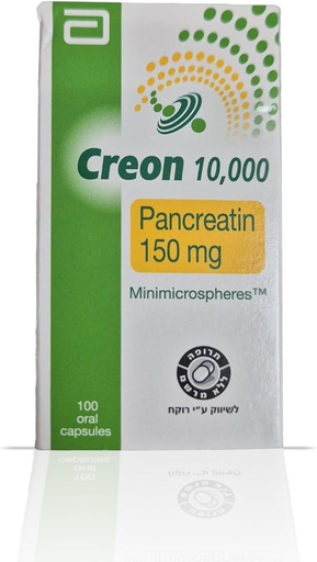 [BRSRAEIYBMFBQADF] Creon 10,000 Enzyme Supplement for Pancreatic Insufficiency - Supports Digestion with Lipase, Protease, Amylase - 100 Capsules