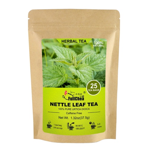 [BRSROYL2BYIRE3LJ] FullChea - Nettle Leaf Tea Bags, 25 Count, Stinging Nettle Tea | Earthy caffeine-free leaf infusion, traditionally enjoyed to support eye wellness and balanced daily routines