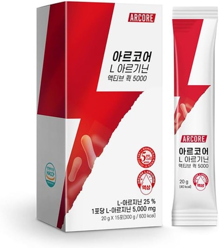 [BRSRAAIDOF5QACDO] BOTO Arcore L-Arginine Active Quick 5000, High Dose Liquid Supplement, Supports Energy and Recovery, Patented Ingredients, Lemon Flavor 20g X 15 Sticks