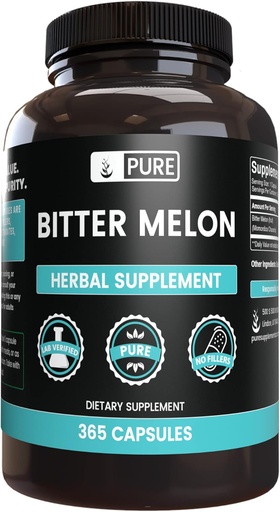 [BRSWGBT3AUCBMEY6] Pure Original Ingredients Bitter Melon (365 Capsules) No Magnesium or Rice Fillers, always Pure, Lab Verified