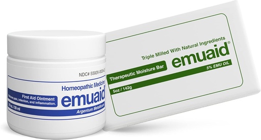 [BRSRMFLRPJ7A2ALF] emuaid Eczema Repair Kit Regular Strength 2oz with Therapeutic Moisture Bar is Also Suitable for Lichen Planus, Bed Sores, Ringworm and Cracked Heels