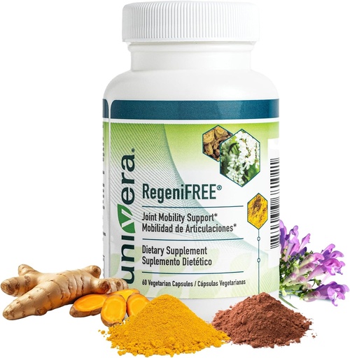 [BRSWYHA2OEGQ4ETB] Univera RegeniFREE, Turmeric, Univestin, Glucosamine 없음, Shellfish 무료, All-Natural 합동 보충교재, Vegeterian 캡슐, 60 캡슐 (30 일 공급)