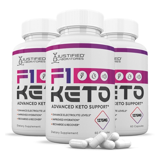 [BRSROBAYCINAAYL7] Justified Laboratories F1 Keto - 60 Capsules, Pack of 3 - Ketogenic Support from Apple Cider Vinegar, Green Tea Leaf, Vitamin C, Vitamin D3 & Extra Virgin Olive Oil - 90 Servings