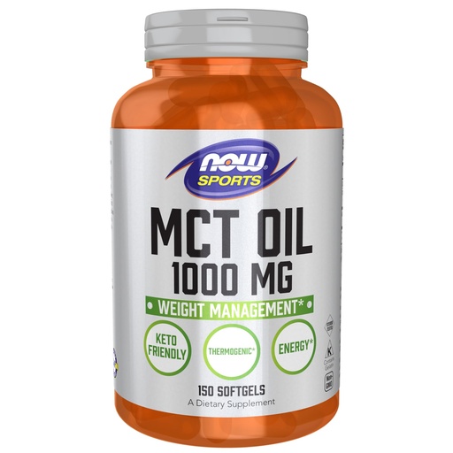 [BRSWI2YBDEBROFLA] NOW Foods Sports Nutrition, MCT (Medium-chain triglycerides) Oil 1,000 mg, Weight Management, 150 Softgels