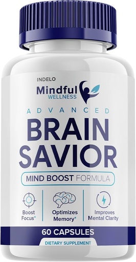 [BRSROBA2OV4BS33D] Mindfull Wellness Advanced Brain Savior Capsules Pillen, Mindfull Wellness Brain Savior Mind Boost Ergänzung für Kognition und Fokus, Gehirn Savior von Mindful Welness Brain Pill Supplement (60 Kapseln)