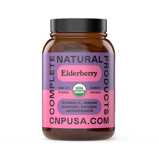 [BRSWYFAPOV7A4FA6] Complete Natural Products Elderberry Capsules 570mg, 100 Ct | Plant-Based Immune Support, Antioxidant-Rich, No Fillers, Made in USA