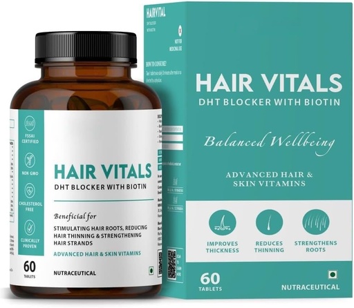 [BRSRAYYOBMHRED34] Generic Hair Vitals DHT Blocker with Biotin Tablets- Hair Suppliment with Beta-Sitosterol | Hair Vitamins for Men & Women - 60 Tablets
