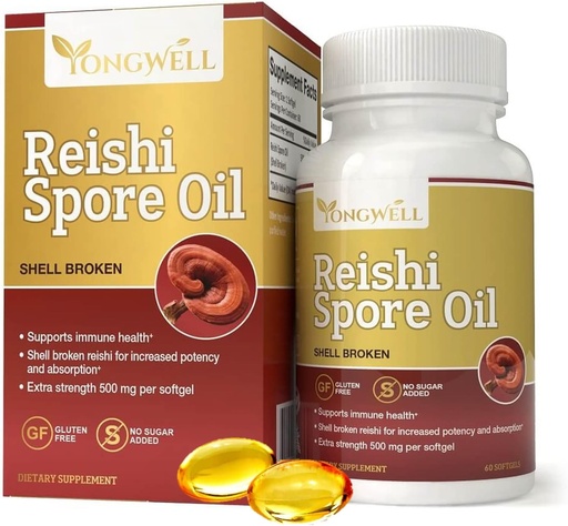 [BRSRMZYHBMDRSFY3] Reishi Spore 기름 포탄 Broken 여분 힘 500mg (60 Softgels)