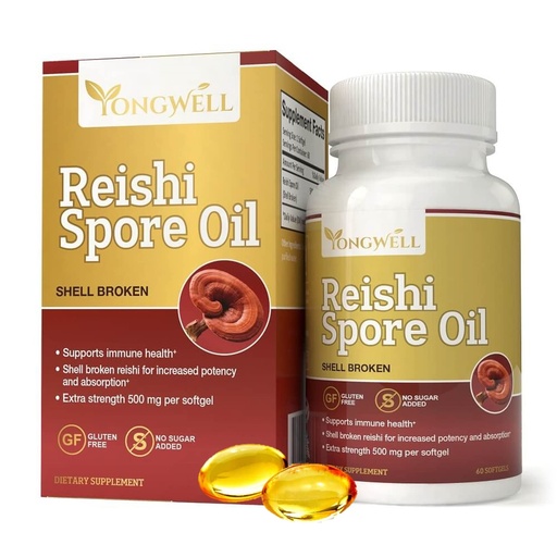 [BRSRMZYHBMDRSFY3] Reishi Spore Oil Shell Broken Extra Strength 500mg (60 Softgels)