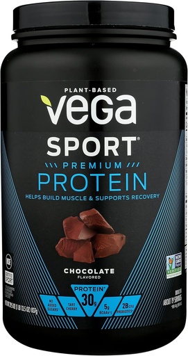 [BRSRMED3DMJWKFIZ] Vega Sport Premium Protein Powder, Chocolate, Vegan, 30g Proteína Baseada em Planta, 5g BCAAs, Baixo Carbo, Sem Açúcar, Keto, Leite Livre, Sem Glúten e Não-GMO, Proteína de Ervilha para Mulheres e Homens, 29.5 Oz