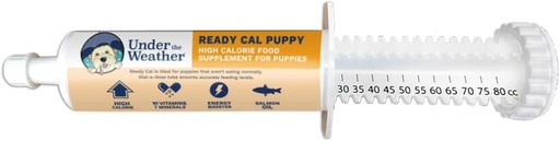 [BRSW2H35PMFRGCIZ] Under the Weather Pet | Ready Cal for Puppies 80cc | High Calorie Puppy Nutritional Supplement | Puppy Weight Gainer and High Calorie Booster | 10 Vitamins, 7 Minerals & Omega Fatty Acids