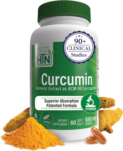 [BRSWKFYFDMFWOFDM] Health Thru Nutrition Curcumin 650mg BCM- 95 Curcugreen Bilans 124; Turmeric Curcumin Complex 124; High Absorption Bilans 124; Healthy Influential Response 124; Clinically Studied Bilans 124; 3rd Party Tested Bilans 124; Non-GMO (Opakowanie 60)